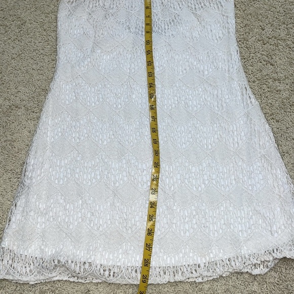 West 36th White Cotton Lace Halter Mini Dress Crisscross Tie Back Size Medium - Picture 5 of 7